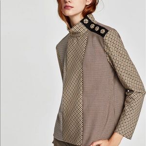 ZARA MULTI COLOR PATCHWORK TOP WITH BUTTONS